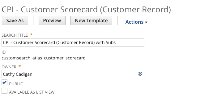 NetSuite Customer 360 Customer Scorecard (Customer REcord)