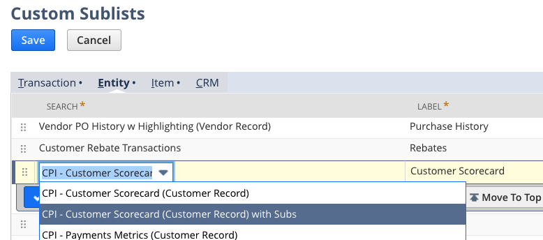 NetSuite Customer 360 Custom Sublists